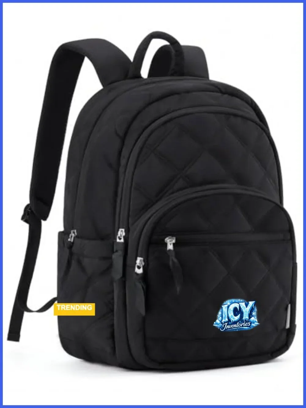 Quilted Laptop Backpack, Water-Resistant 15.6 Inch Computer Bookbag, Travel